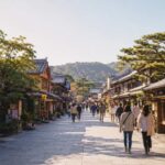伊勢神宮内宮前のおはらい町とおかげ横丁をイメージした和風の街並み